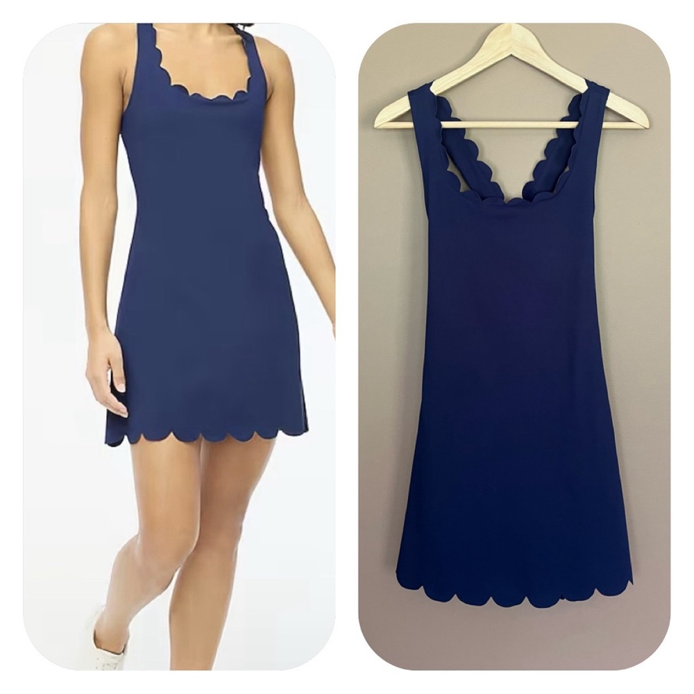 {J. Crew Factory} Scalloped Activewear Dress in Navy - Womens XS - NWT